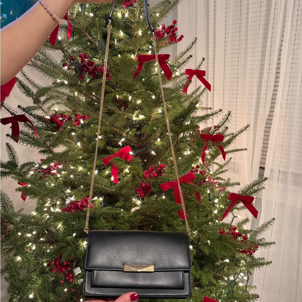 Michael Kors Black Crossbody Bag with Gold Hardware